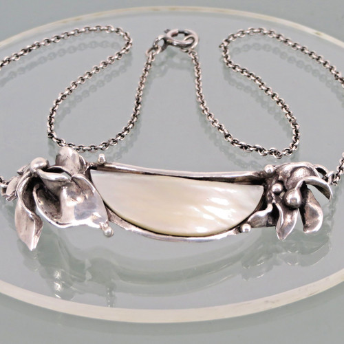 Silber kette perlmutt blume - kette,
