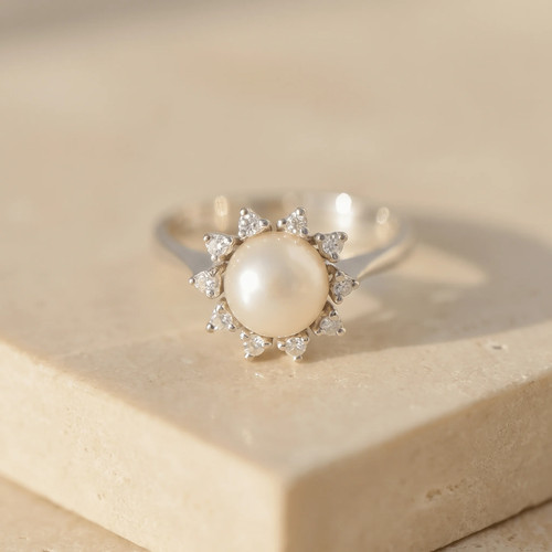 Vintage weißgoldring mit - vintage,