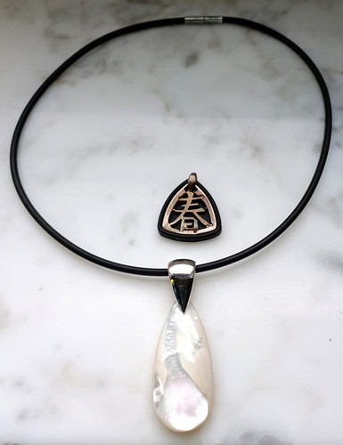 Perlmutt collier 925 - collier,