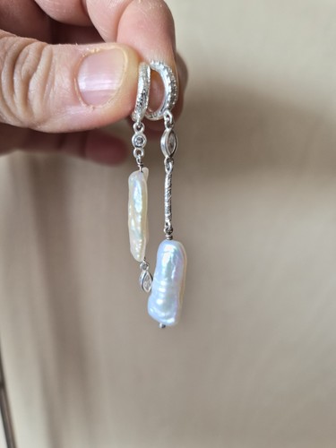 Silber ohrringe mit perlmutt - ohrringe,