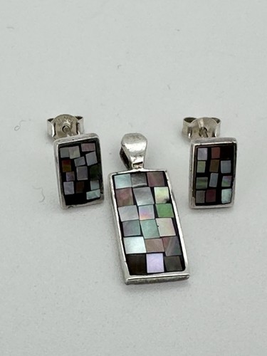 925 silber set abalone - set,