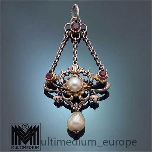 Jugendstil silber granat - silber,